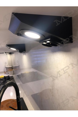 Mutfak TezgahDolap Altı 3W Led Aydınlatma Siyah Çift Priz Metal 6500K Beyaz
