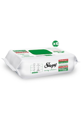 Sleepy Easy Clean Beyaz Sabun Katkılı Yüzey Temizlik Havlusu&Mendili 6x100 (600 Yaprak)