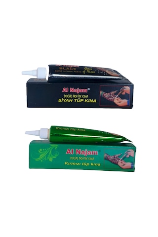 Kızıl Kırmızı Doğal Tüp Kına 30 Gr +siyah Doğal Tüp Kına 30 Gr Pratik Kına