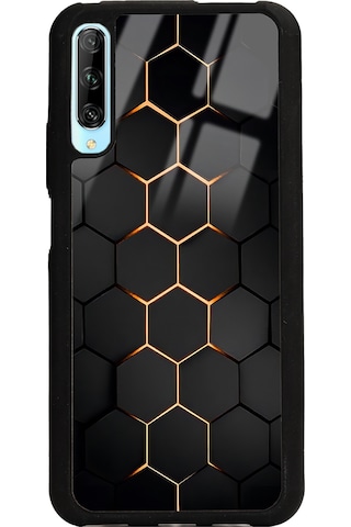 Huawei P Smart Pro Yellow Carbon Tasarımlı Glossy Telefon Kılıfı Çok Renkli