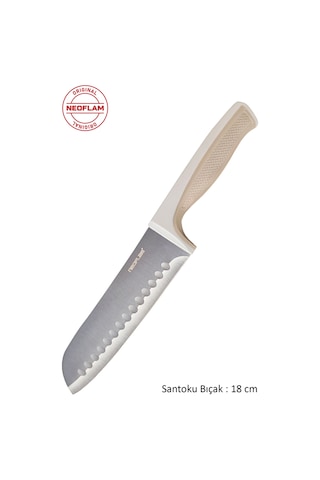 Neoflam Fika Microban Santoku Bıçağı 18 Cm Bej D-neofsk018