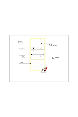 A1 Etiket 30X40 Termal Barkod Etiketi 30 Rulo 30000 Adet