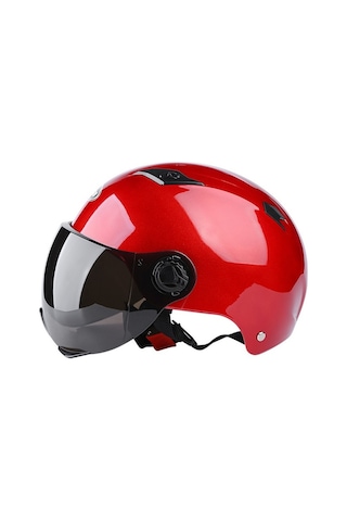 Douler Motosiklet Için Elektrikli Araç Kaskı Kırmızı