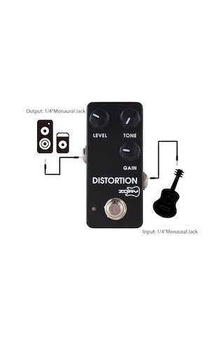 Ruicoo Zory Gitar Distorsiyon Pedalı - Gerçek Bypass, 6.35mm Giriş/çıkış, Alüminyum Kasa, Z-08 Modeli