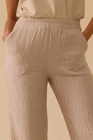 Seçil Kadın Elastik Bel Geniş Paça Krinkle Pantolon 0004 Gri