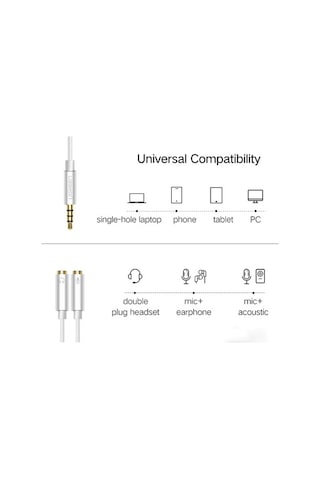 Ugreen Kulaklık Adaptörü Kulaklık Mikrofon Y Splitter Kablo 3.5Mm