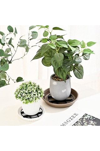 20 Paket Bitki Seviyesi Pot Asansör Bitki Tabağı Drenaj Rafı Yuvarlak Saksı Ayakları Yükseltici