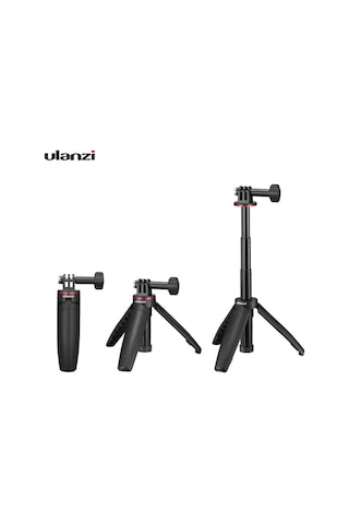 Ulanzi Mt-09 Mini Genişletilebilir Masaüstü Tripod Elde Taşınabilir Fotoğrafçılık Braketi Standı Vlog Selfie Çubuğu Djı Osmo Action Kamera Gopro Hero 8/7/6/5 İle Uyumlu Siyah