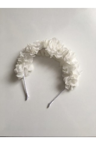 FdayAksesuar Çiçekli Lohusa Parti Kına Tacı Beyaz FRDY30576