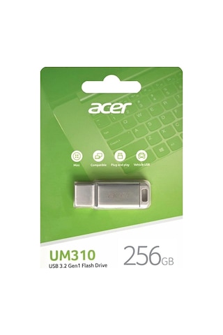 Acer 256gb Usb3.2 Um310-256gb Metal Flash Bellek 120-100 Mb-s Okuma-yazma Kdo