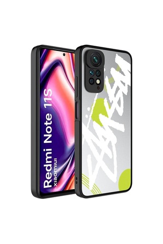 Xiaomi Redmi Note 11 Global Kılıf Aynalı Desenli Kamera Korumalı Parlak Zore Mirror Kapak Yazı