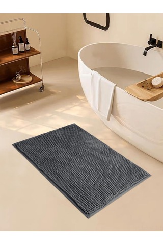 Ximistore9 Koyu Gri Banyo Tepsi 40x60cm - Süper Emici Yumuşak Plüsh, Kayma Engeli, Kolay Temizlenir Banyo Paspası Koyu Gri