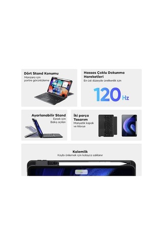 Dux Ducıs Galaxy Uyumlu Tab S8+ / S7+ / S7 Fe İçin Ayrılabilir Bluetooth Klavye Touchpad Pu Deri Kılıf- 5775 Klavyeli Kılıf