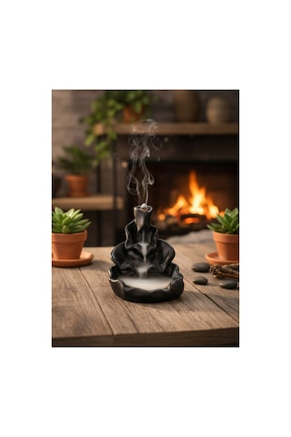 Zen Mistik Duman Şelalesi Tütsülük Dağ Tasarımlı Geri Akışlı Buhurdanlık Meditasyon Yoga Hediye