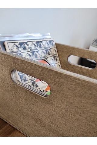 Ahşap 45lik Plak Sandığı - Organizer Kutu - Wooden 45 Record Box Ceviz