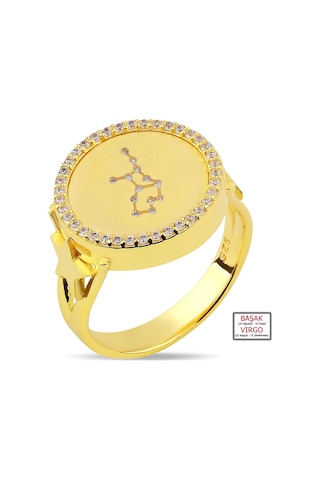 Kuyumcudukkanı Zirkontaşlı"başak Burcu"yüzük-10433-g-vırgo 11 Gold