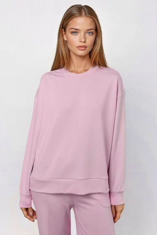 Hiccup Modal Dokunuşlu Basic Sweatshirt Allık Pembe