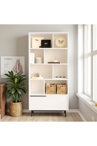 Robin Home Çalışma Masası & Kitaplık 2'li Set Beyaz Beyaz Beyaz