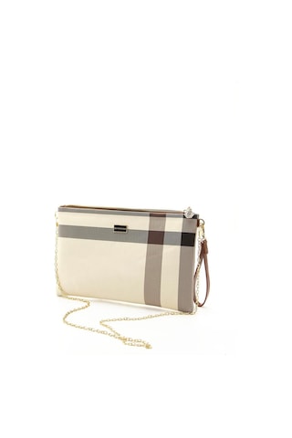 Silver Polo Sp1034 Kadın Portföy & Clutch Ekose Krem-taba
