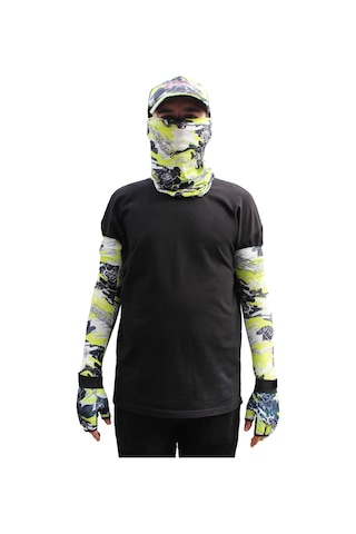 Captain Fisherman Style Set Cap+eldiven+kolluk+buff Camo Green Yeşil