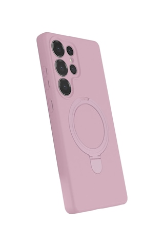 Özel Galaxy S25 Ultra Regal Magsafe Standlı Kapak - Açık Pembe Fırsat