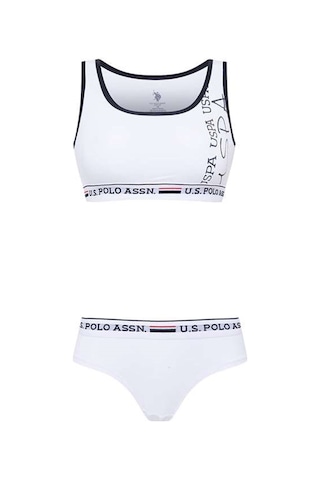 U.S. Polo Assn. U.s Polo Assn. 66255 Kadın Büstiyer Şort Takım-beyaz Beyaz