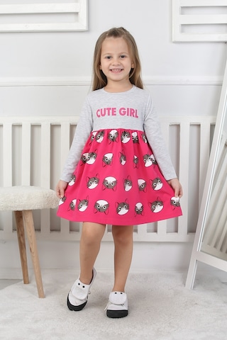 Kız Çocuk Elbise Cute Girl Fuşya