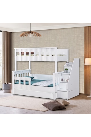 Ranza, Diva Mdf Profil Ayrılabilir Ranza - Beyaz 2 Adet Comfort Yatak 90 X 190 CM