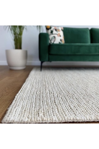 Eko Halı Flatweave Choti White Dekoratif Jüt Kilim