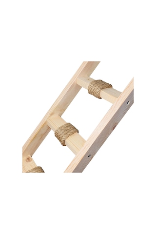 Doğal ahşap duvara monte kedi merdiveni sağ sol uyumlu 60cm