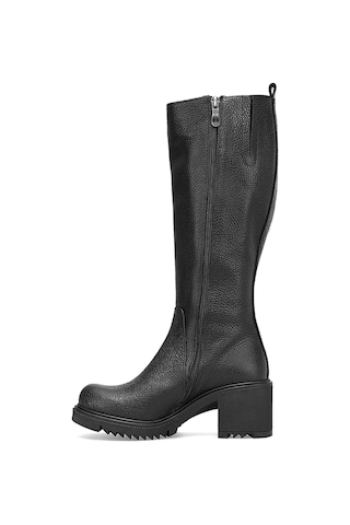 Mammamia D25kc-2330 Kadın Hakiki Deri Klasik Çizme Siyah Siyah