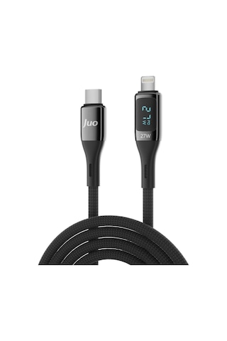 27w Dijital Led Ekranlı Usb Type-c To Lightning iPhone Uyumlu iPad Uyumlu Hızlı Şarj Ve Data Kablosu 1 Metre Diğer