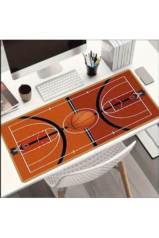 Sge Teknoloji 90x40 Cm Basketbol Sahası Temalı Kaydırmaz Taban Speed Yüzey Oyuncu Mouse Pad Gaming