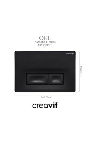 Creavit Ore Mat Siyah Boyalı Kumanda Paneli  GP3002.01 Mat Siyah