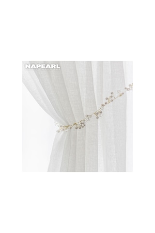 Beyaz 1 Pc Napearl Basit Zarif Tül Perde Düz Renk Perde Oturma Odası Tül Perdeleri W100cm X L130cm Beyaz