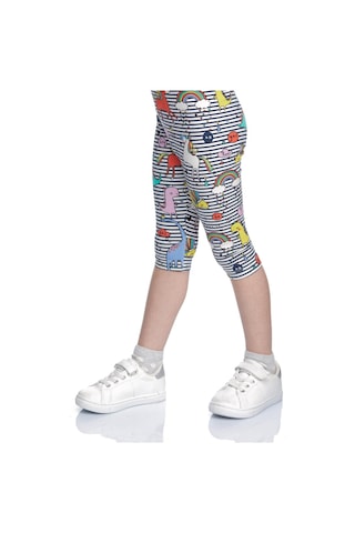 Lovetti Kız Çocuk Rainbow Unicorn Desen Kapri 8851 Çok Renkli