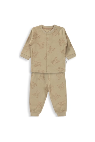 Civil Baby Ayıcık Baskılı 6-18 Ay Pijama Takımı - Kahve