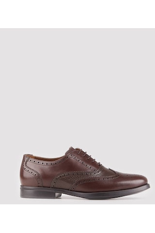 Hakiki Deri Kahverengi Bağcıklı Erkek Ayakkabı-Kahverengi (521651398) Kahverengi