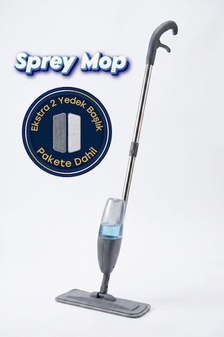 Mikrofiber Sprey Mop, Hazneli Temizlik Mopu 2 Yedek Bezli Set