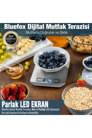 Lexroo Dijital Mutfak Terazisi - 5 Kg Tartı Kapasitesi Çok Renkli