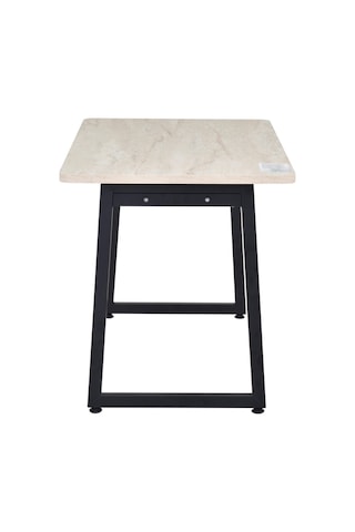 Vilinze Biga Sabit Mdf Metal Ayak Mutfak Masası - 70x120 Cm Siyah Traverten