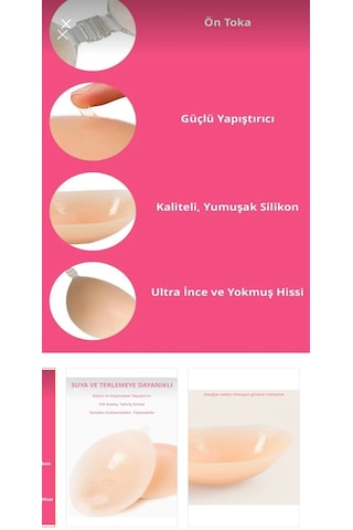Trend Dokunuş Kadın Klipsli Yapışkanlı Dolgusuz Askısız Straplez Silikon Sütyen Açık Ten