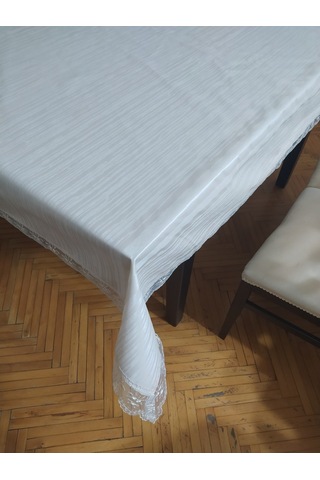 Masa Örtüsü Pvc Dantel Kenar Çizgili Motif