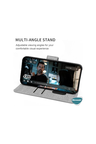 Microsonic Samsung Galaxy Uyumlu A04 Kılıf Fabric Book Wallet