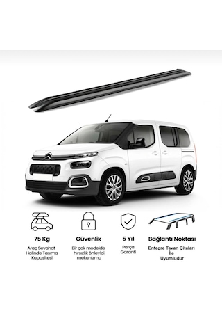Türkmen Citroen Berlingo Premium Tavan Çıtası Alüminyum Siyah 2019 Ve Sonrası