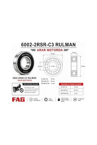 6002-2rsr-c3 Rulman-bilya Fag - Arr6002fag