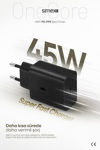 45W Samsung Uyumlu Süper Hızlı Şarj Aleti Type-C Güç Cihazı Adaptörü Başlığı S22 S23 S24 S25 S26 Ultra Plus