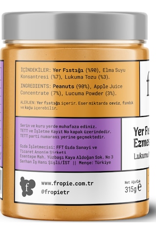 Fropie Yer Fıstığı Ezmesi - Lukuma Meyveli 315 G