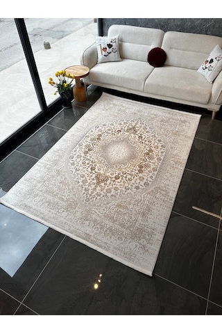 Electra Halı Salon, Oturma, Yatak Odası Halısı Desen Kodu 79447-070 Krem-açık Kahve-açık Gri-koyu Kahve