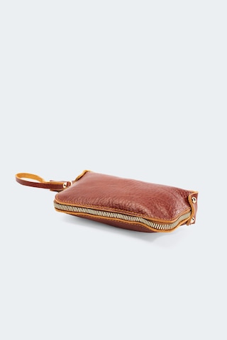 Westbag Unisex Hakiki Dana Derisi Bileklikli El Tutmalı Clutch Çanta Taba